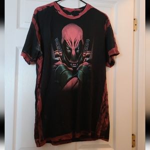 Marvel Deadpool Men's Black Red Shirt XL